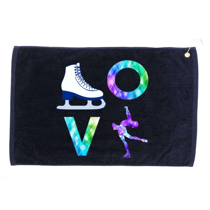 Love Figure Skating Ice Skater Girls Gift Grommeted Golf Towel