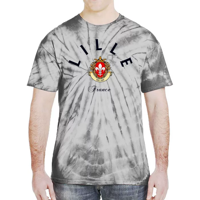 Lille France Souvenir Lille Gift Lille Fan Travel To France Tie-Dye T-Shirt