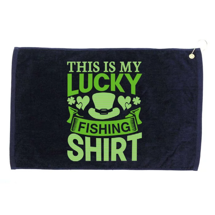 Lucky Fishing Saint Paddys Shamrock St Patricks Day Gift Grommeted Golf Towel