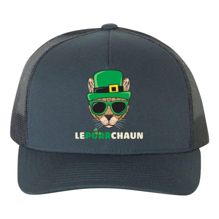 Lepurrchaun Funny St Patrick's Day Cat Lovers Shamrock Cute Gift Yupoong Adult 5-Panel Trucker Hat