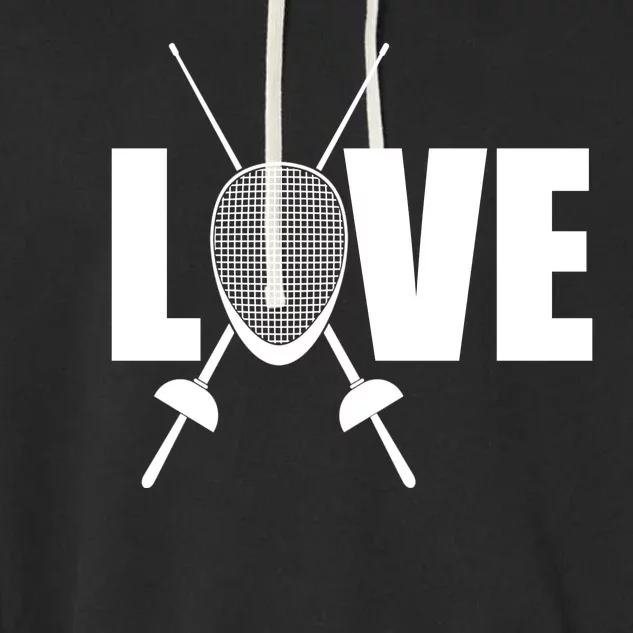 Love Fencing Sport Garment-Dyed Fleece Hoodie