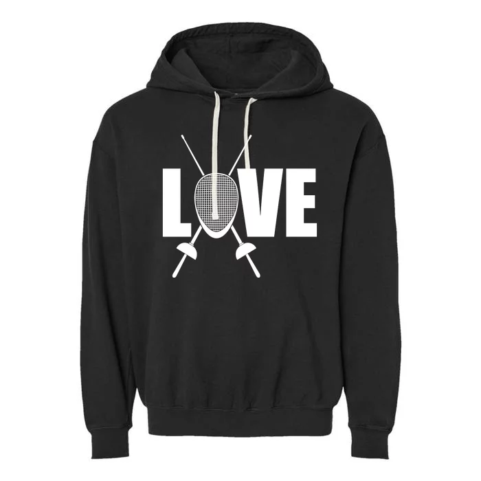 Love Fencing Sport Garment-Dyed Fleece Hoodie