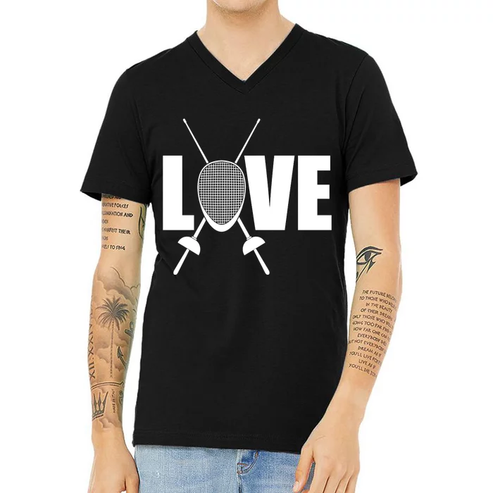 Love Fencing Sport V-Neck T-Shirt