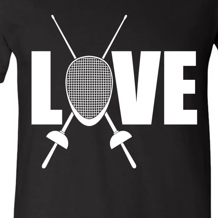 Love Fencing Sport V-Neck T-Shirt