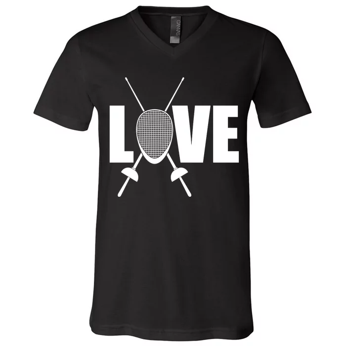 Love Fencing Sport V-Neck T-Shirt