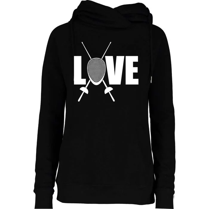 Love Fencing Sport Womens Funnel Neck Pullover Hood