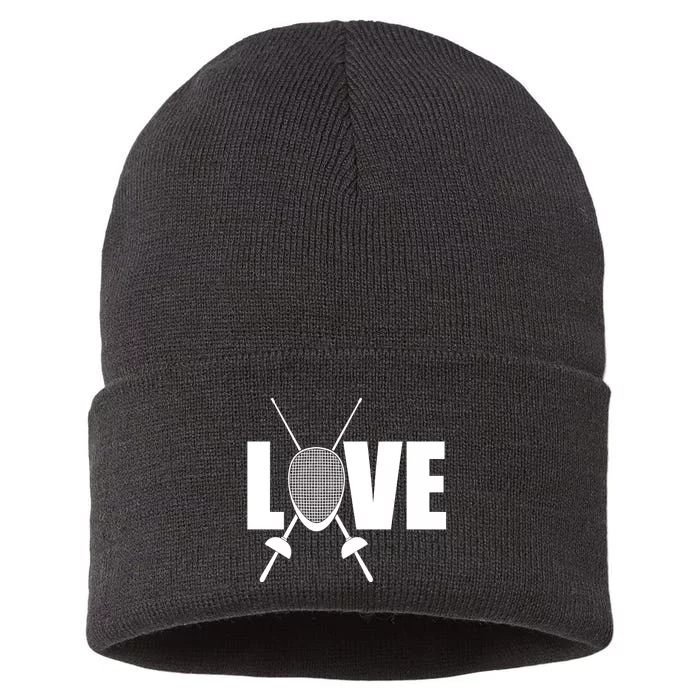 Love Fencing Sport Sustainable Knit Beanie