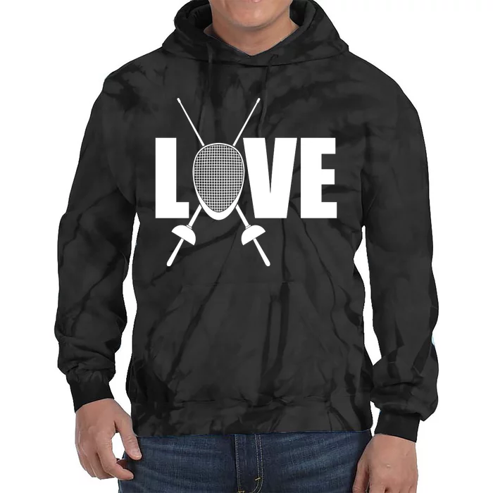 Love Fencing Sport Tie Dye Hoodie