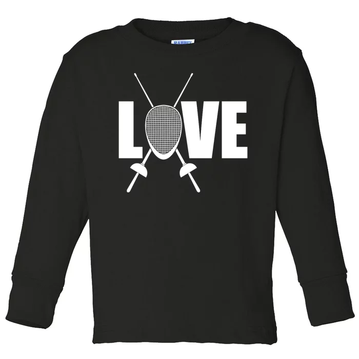 Love Fencing Sport Toddler Long Sleeve Shirt