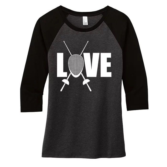 Love Fencing Sport Women's Tri-Blend 3/4-Sleeve Raglan Shirt