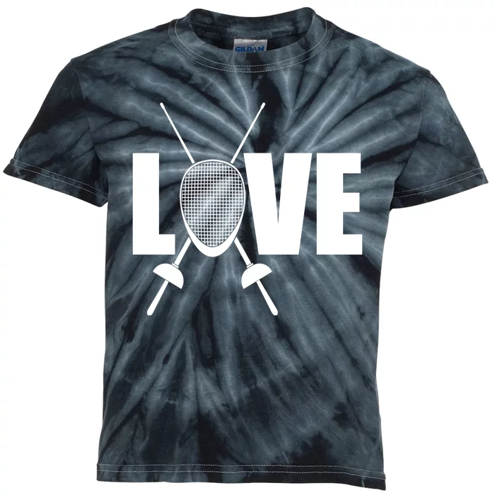 Love Fencing Sport Kids Tie-Dye T-Shirt