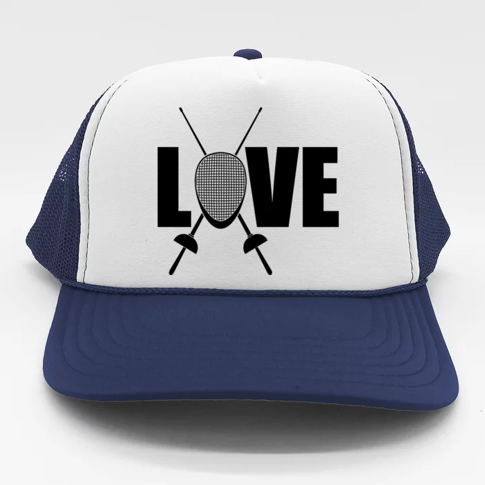 Love Fencing Sport Trucker Hat