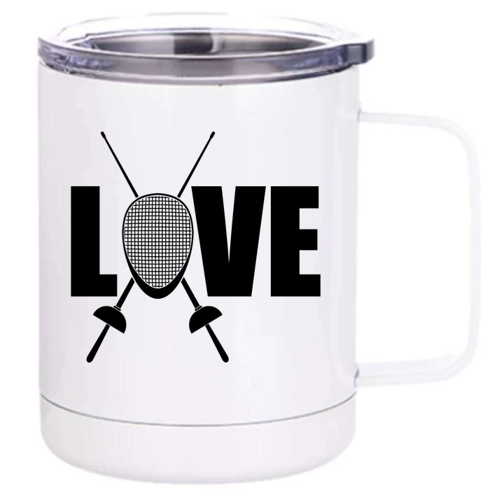 Love Fencing Sport Front & Back 12oz Stainless Steel Tumbler Cup