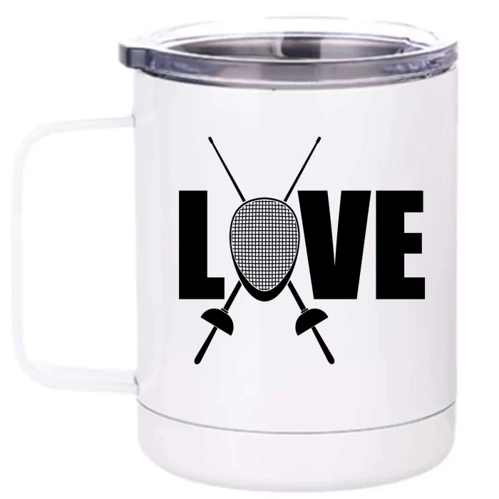 Love Fencing Sport Front & Back 12oz Stainless Steel Tumbler Cup