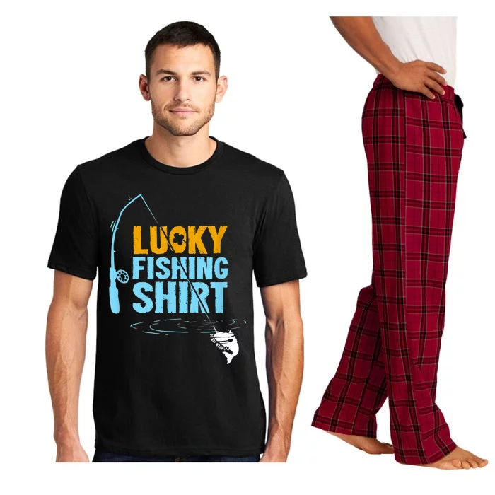 Lucky Fishing Shirt For A Fisherman Fishing Fishrod Fisherman Lucky Fishing Pajama Set