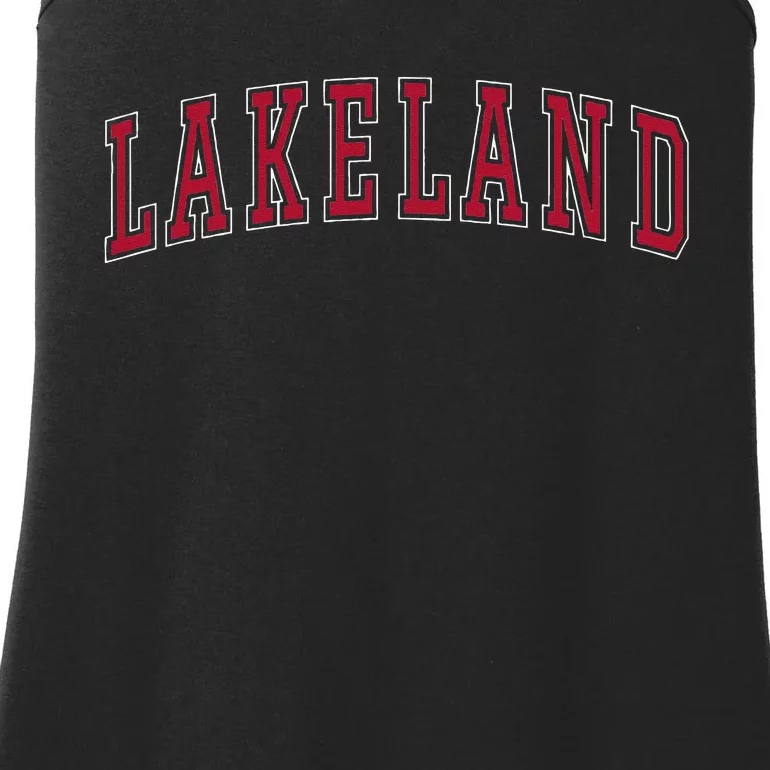 Lakeland Florida Souvenir Sport College Style Text Ladies Essential Tank