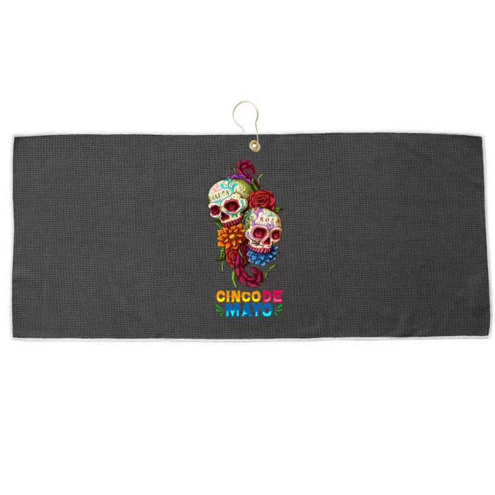 LetS Fiesta Sugar Skull Cinco De Mayo Skull Large Microfiber Waffle Golf Towel