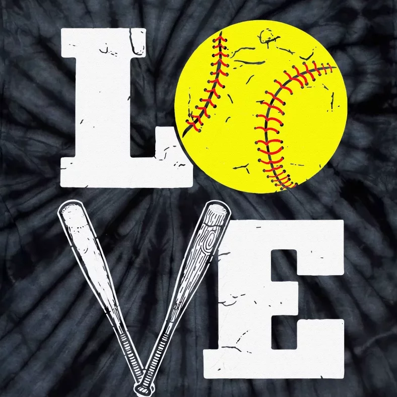 Love Funny Softball Player Tie-Dye T-Shirt