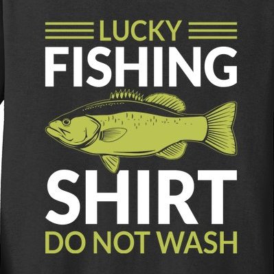 Lucky Fishing Shirt Do Not Wash Funny Fishing Kids Long Sleeve Shirt