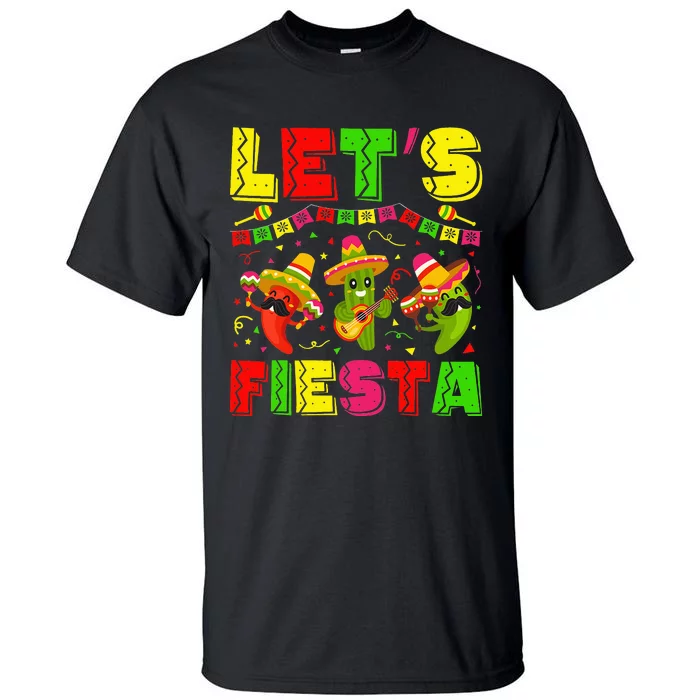 Lets Fiesta Squad 5 De Mayo Mexican Fiesta Tall T-Shirt