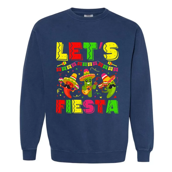 Lets Fiesta Squad 5 De Mayo Mexican Fiesta Garment-Dyed Sweatshirt