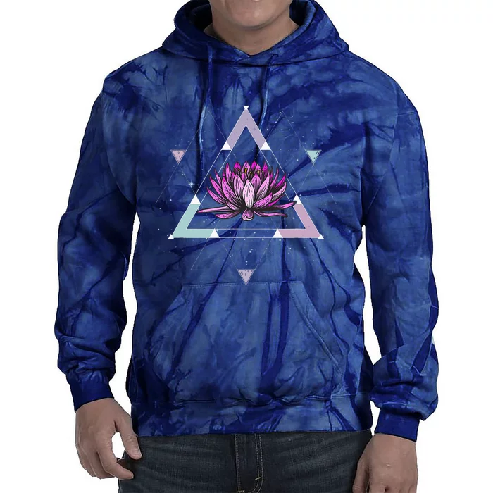 Lotus Flower Sacred Geometry Yoga Meditation Spiritual Zen Tie Dye Hoodie