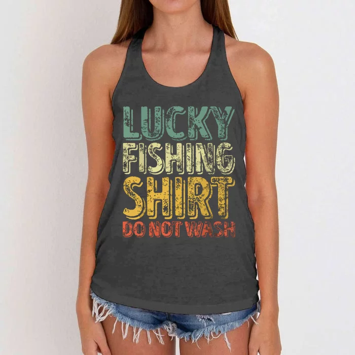 Lucky Fishing Shirts Do Not Wash Vintage Fishing Lover Women's Knotted Racerback Tank