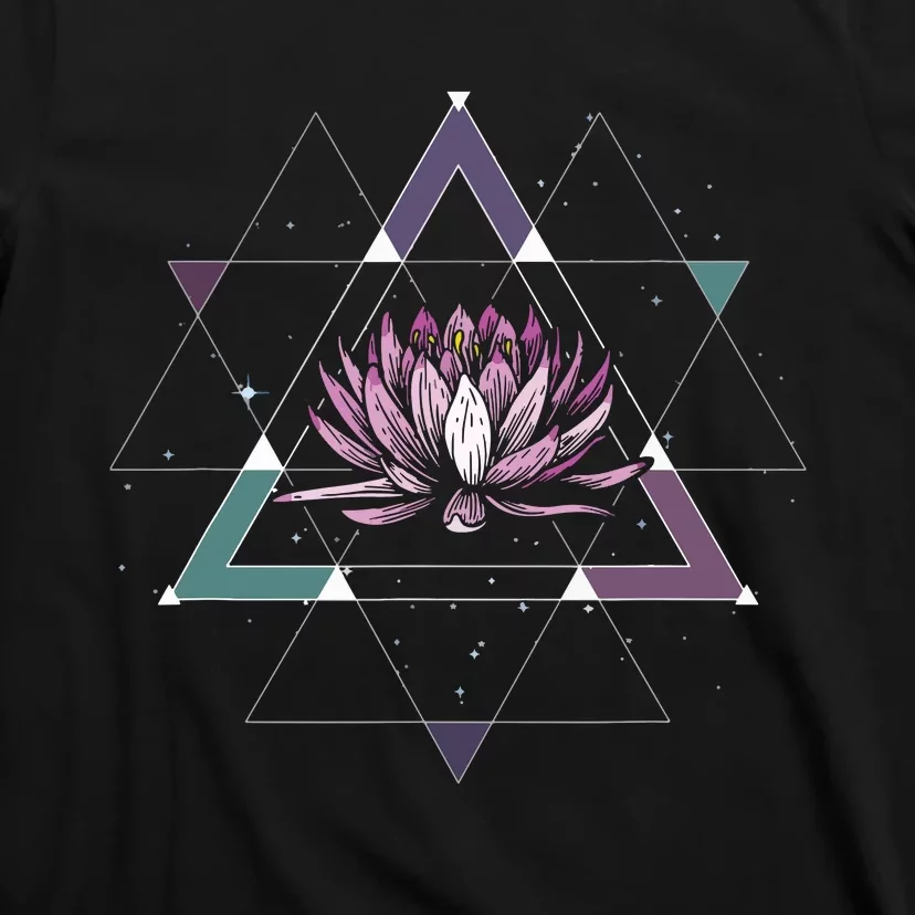 Lotus Flower Sacred Geometry Yoga Meditation Spiritual Zen T-Shirt