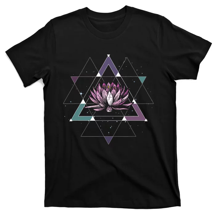 Lotus Flower Sacred Geometry Yoga Meditation Spiritual Zen T-Shirt