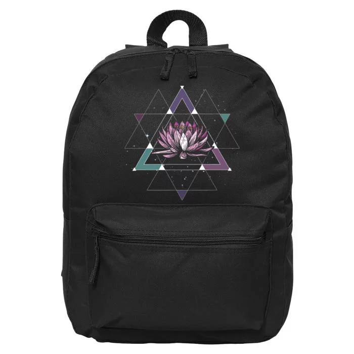 Lotus Flower Sacred Geometry Yoga Meditation Spiritual Zen 16 in Basic Backpack