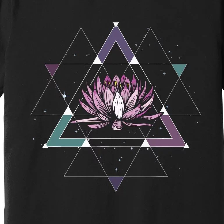 Lotus Flower Sacred Geometry Yoga Meditation Spiritual Zen Premium T-Shirt