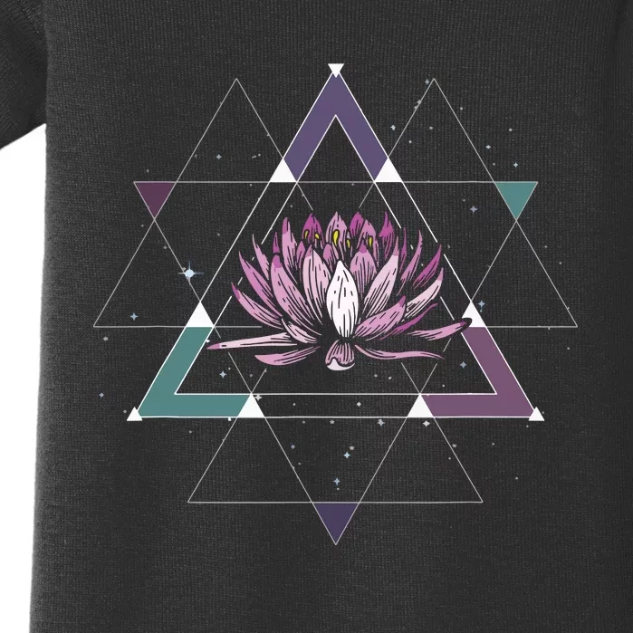 Lotus Flower Sacred Geometry Yoga Meditation Spiritual Zen Baby Bodysuit