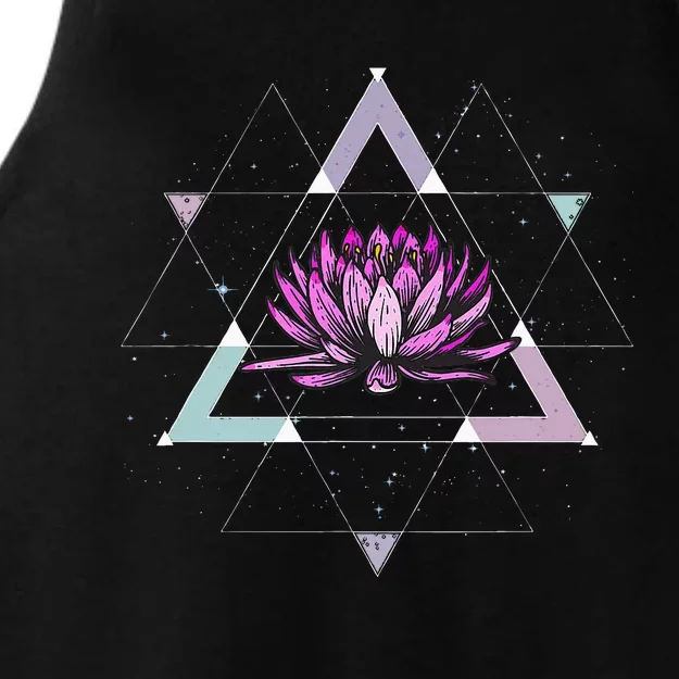 Lotus Flower Sacred Geometry Yoga Meditation Spiritual Zen Ladies Tri-Blend Wicking Tank