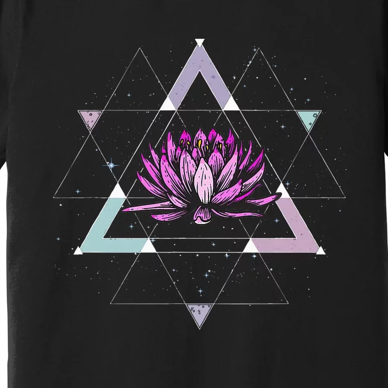 Lotus Flower Sacred Geometry Yoga Meditation Spiritual Zen Premium T-Shirt