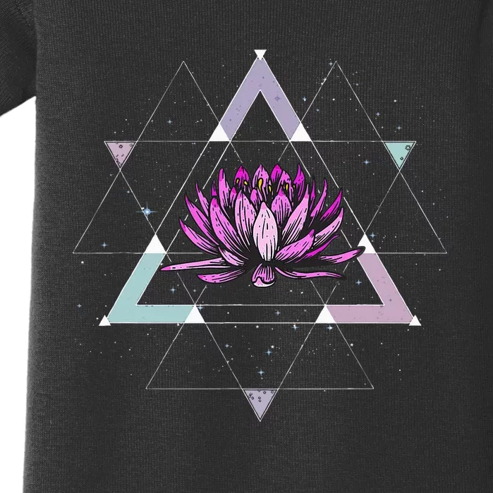 Lotus Flower Sacred Geometry Yoga Meditation Spiritual Zen Baby Bodysuit