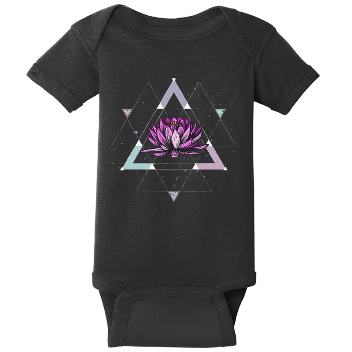 Lotus Flower Sacred Geometry Yoga Meditation Spiritual Zen Baby Bodysuit