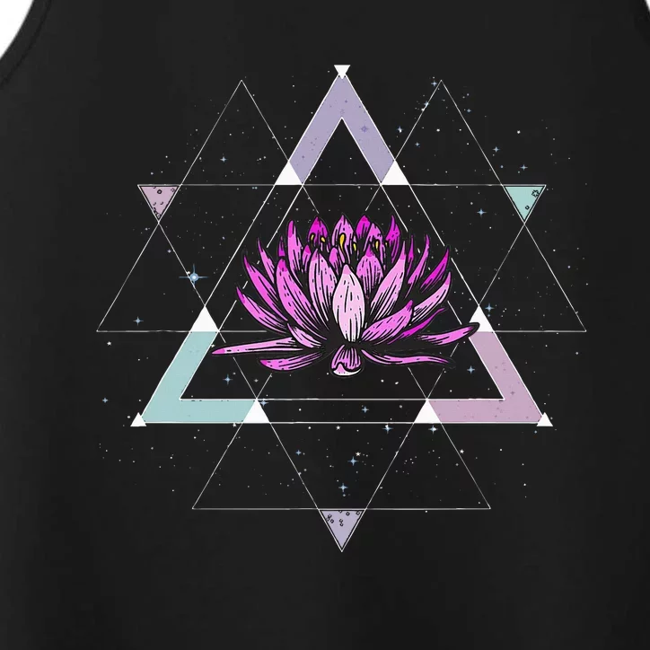 Lotus Flower Sacred Geometry Yoga Meditation Spiritual Zen Performance Tank