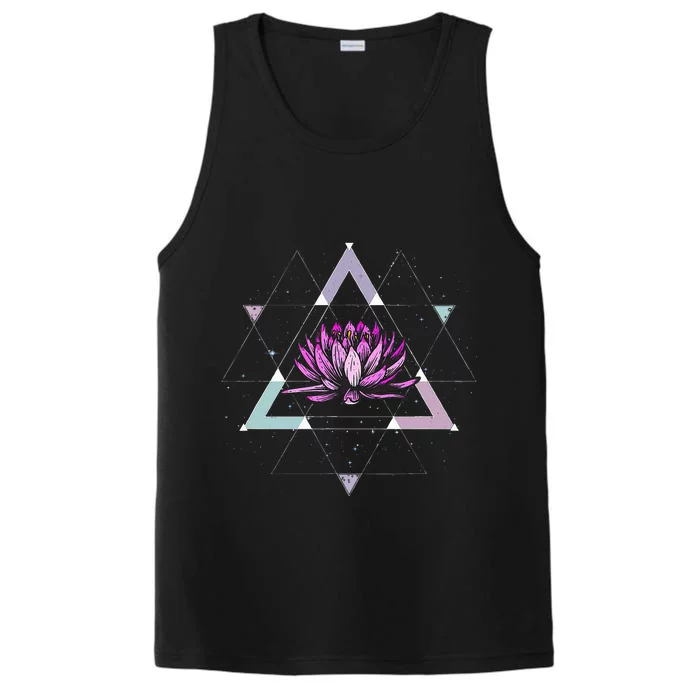 Lotus Flower Sacred Geometry Yoga Meditation Spiritual Zen Performance Tank