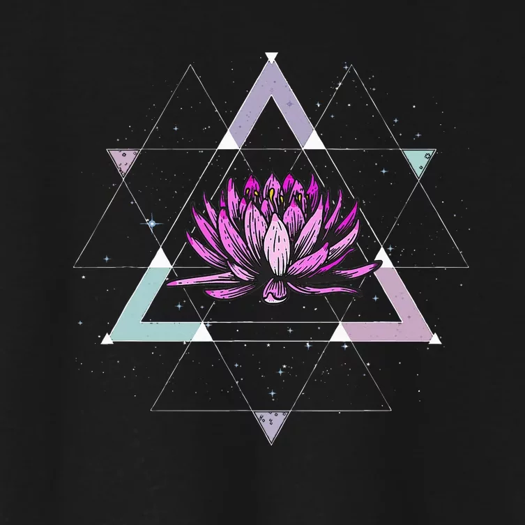 Lotus Flower Sacred Geometry Yoga Meditation Spiritual Zen Women's Crop Top Tee