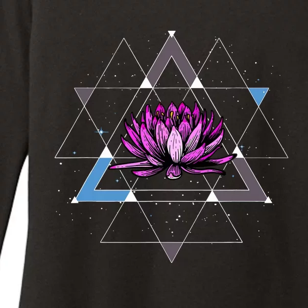 Lotus Flower Sacred Geometry Yoga Meditation Spiritual Zen Womens CVC Long Sleeve Shirt