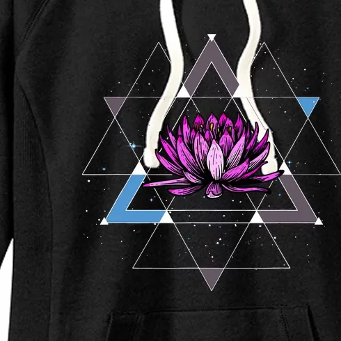 Lotus Flower Sacred Geometry Yoga Meditation Spiritual Zen Women's Fleece Hoodie