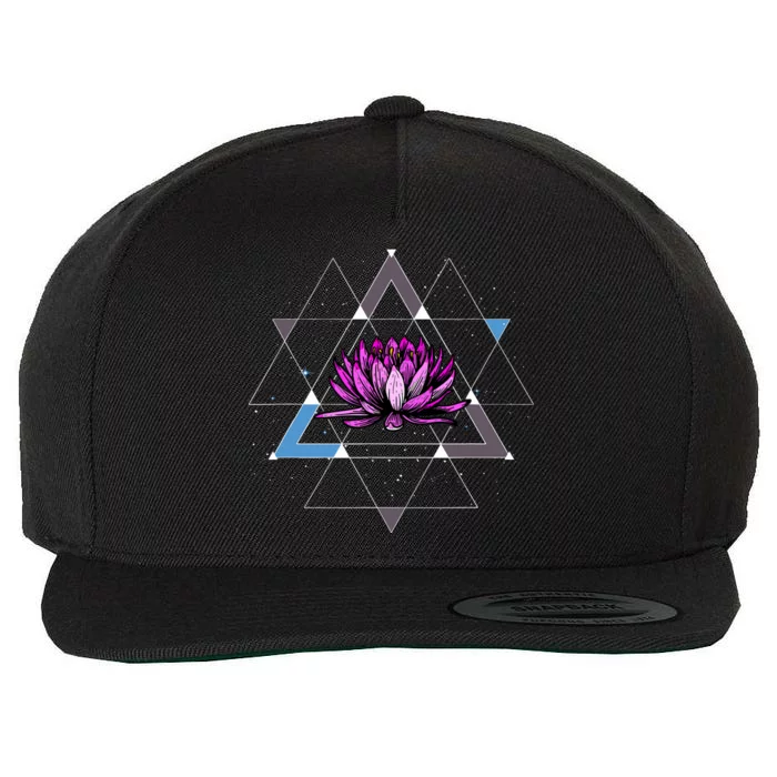 Lotus Flower Sacred Geometry Yoga Meditation Spiritual Zen Wool Snapback Cap