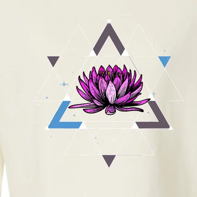 Lotus Flower Sacred Geometry Yoga Meditation Spiritual Zen Cropped Pullover Crew