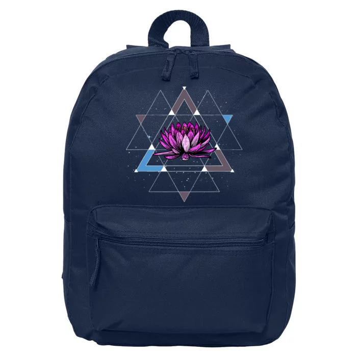 Lotus Flower Sacred Geometry Yoga Meditation Spiritual Zen 16 in Basic Backpack