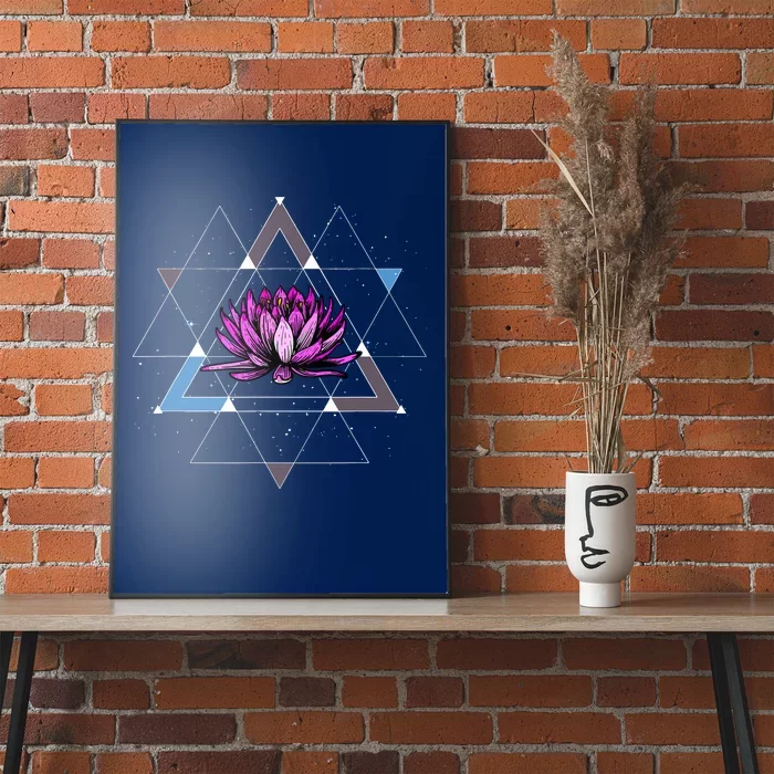 Lotus Flower Sacred Geometry Yoga Meditation Spiritual Zen Poster