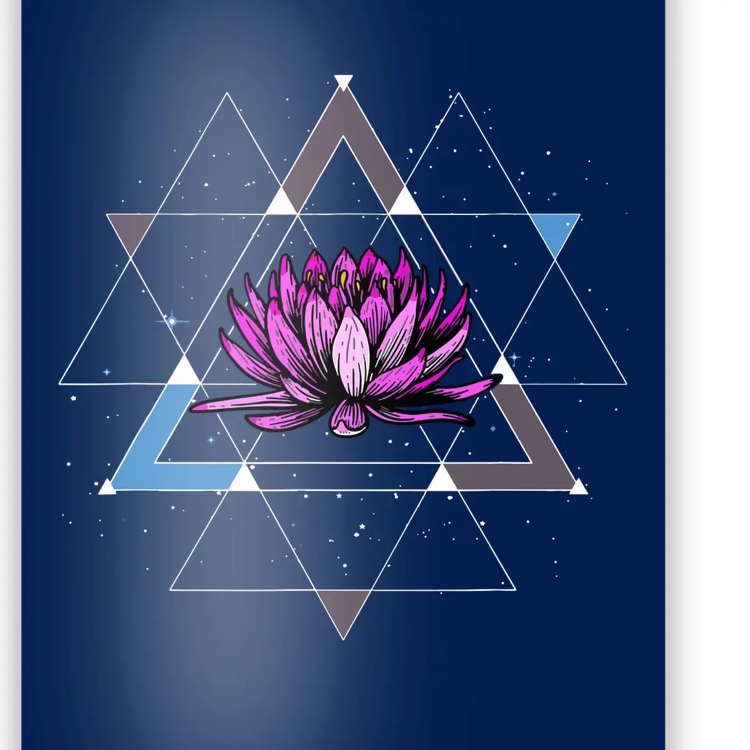 Lotus Flower Sacred Geometry Yoga Meditation Spiritual Zen Poster