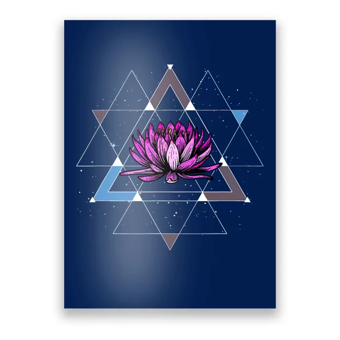 Lotus Flower Sacred Geometry Yoga Meditation Spiritual Zen Poster