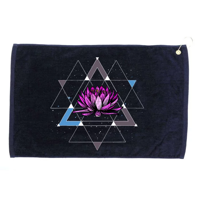 Lotus Flower Sacred Geometry Yoga Meditation Spiritual Zen Grommeted Golf Towel