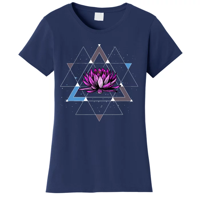 Lotus Flower Sacred Geometry Yoga Meditation Spiritual Zen Women's T-Shirt