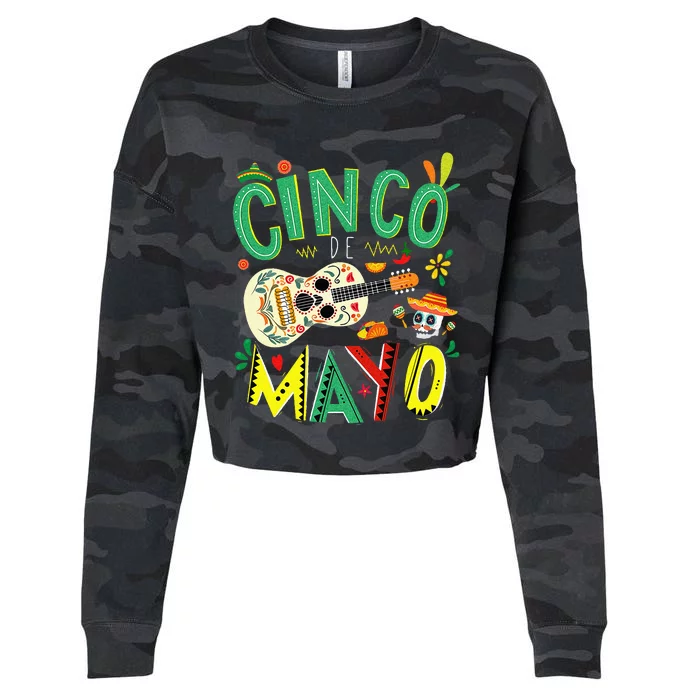 Lets Fiesta Squad 5 De Mayo Mexican Fiesta Cropped Pullover Crew